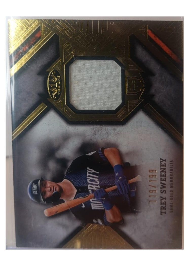 2025 Topps Tier One Rookie Relics Trey Sweeney #RR-TSW card