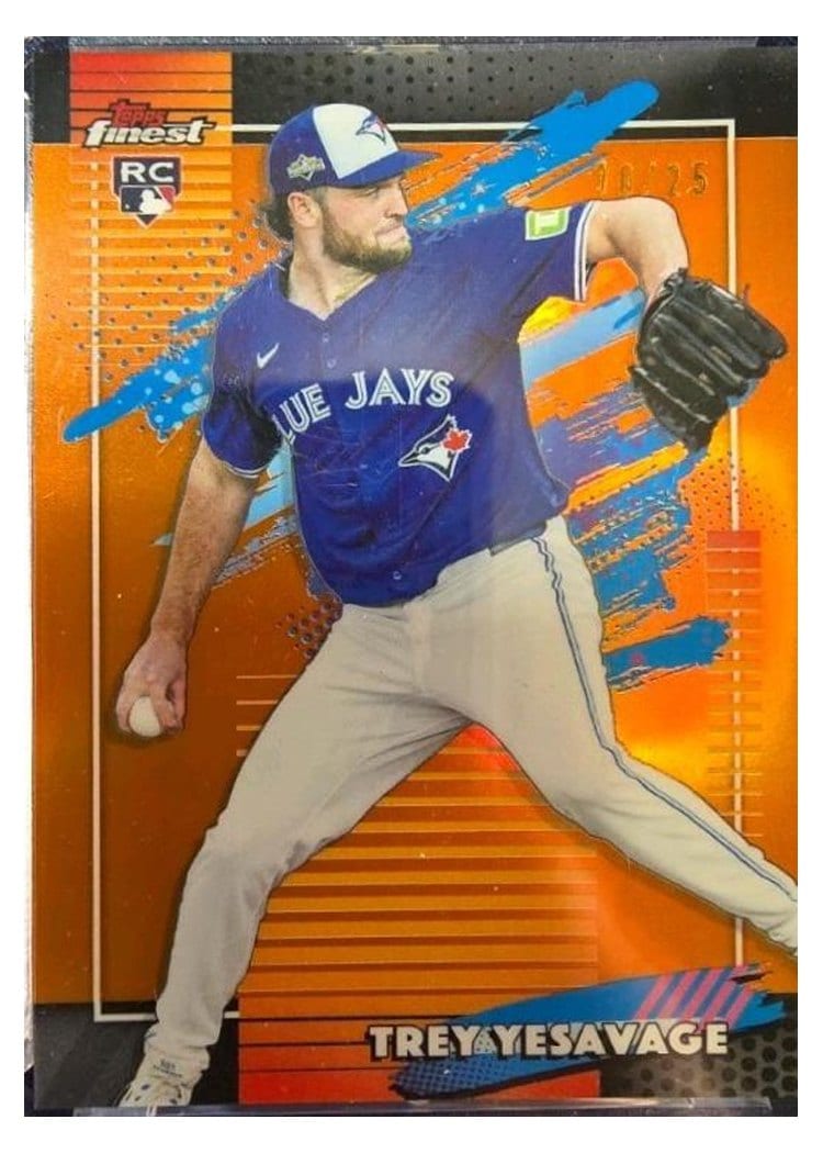 2026 Topps Finest Trey Yesavage Orange X-Fractor #136 card