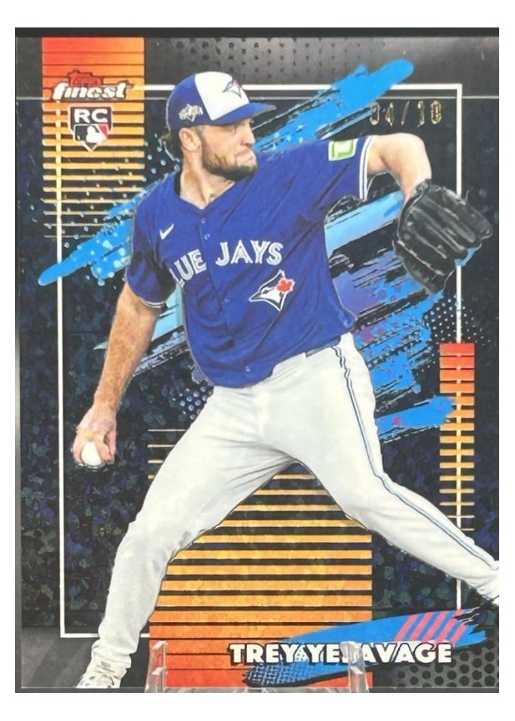 2026 Topps Finest Trey Yesavage Black X-Fractor #136 card