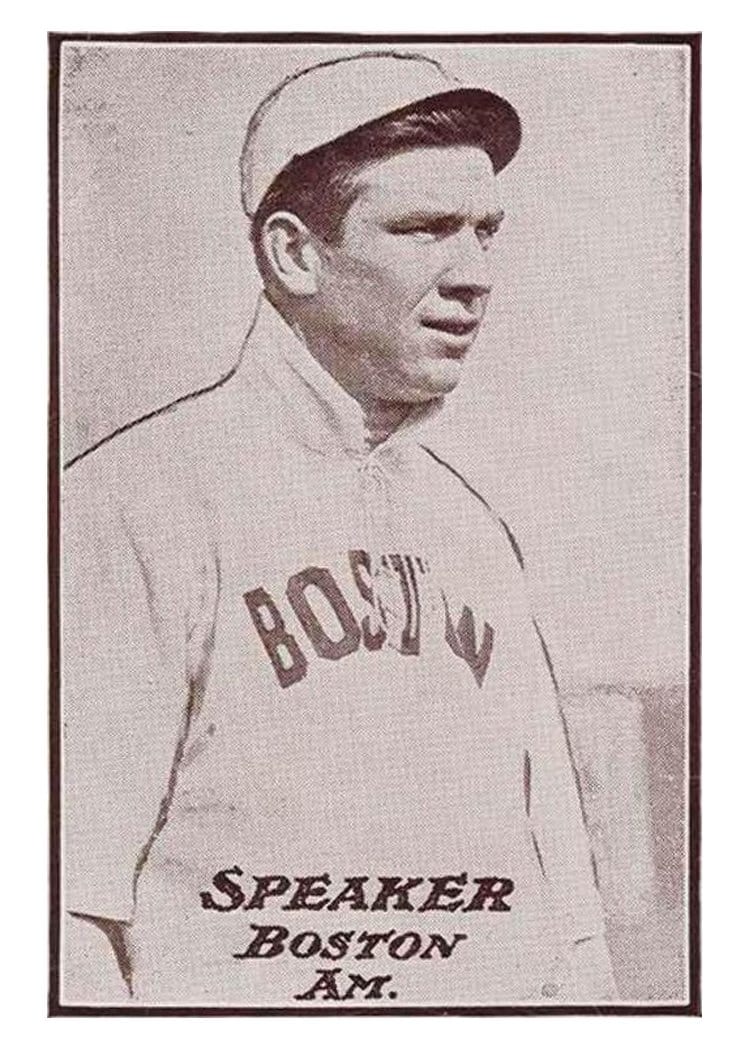 1913 Tom Barker Game Tris Speaker card