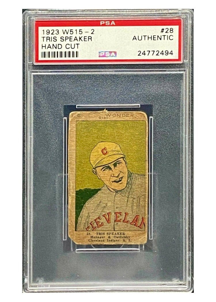 1923 W515 2 Tris Speaker Hand Cut #28 card