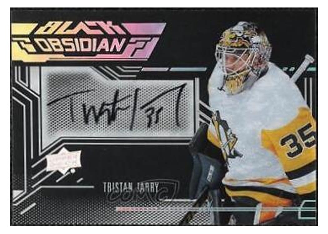 2022-23 SPx UD Black Obsidian Scripts Tristan Jarry #OS-TJ card