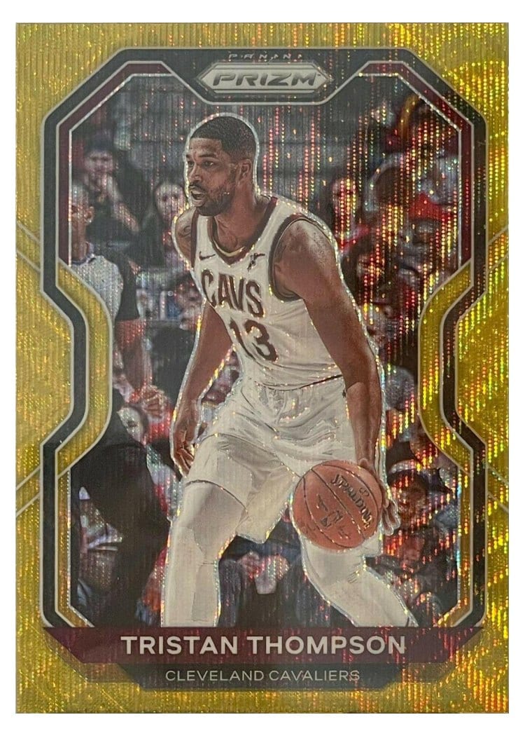 2020-21 Panini Prizm Base Set Tristan Thompson Gold Wave Prizm #89 card