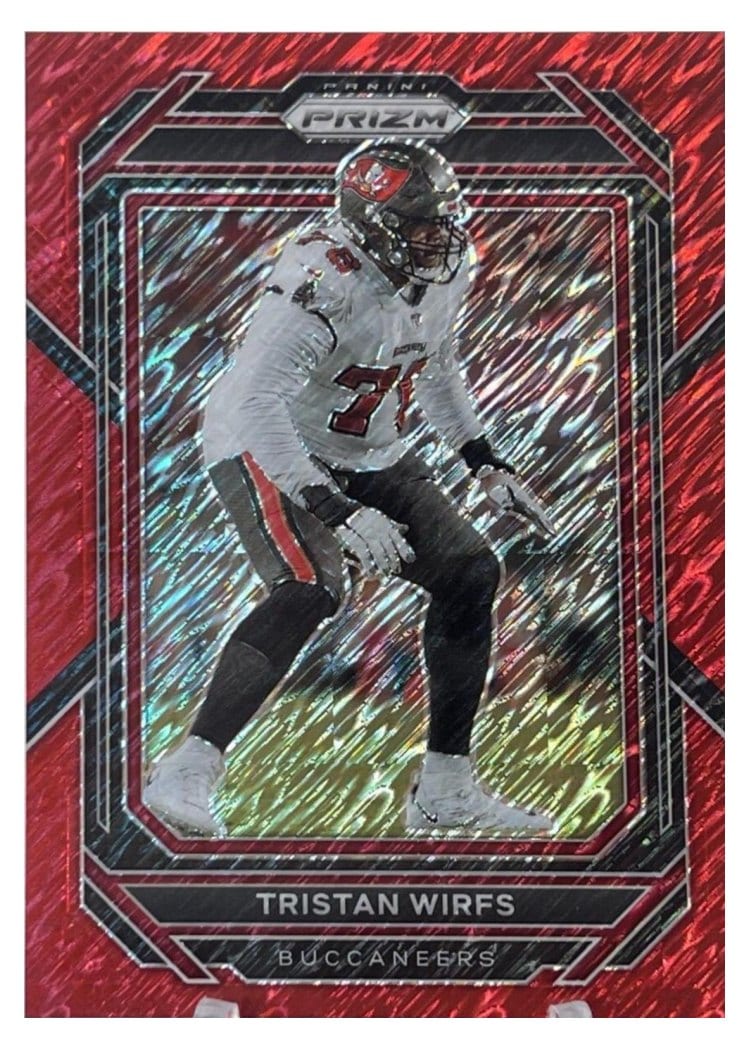 2022 Panini Prizm Base Set Tristan Wirfs Red Shimmer #277 card