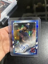 2021 Topps Chrome Sapphire Edition Rookie Autographs Triston McKenzie #RA-TM card