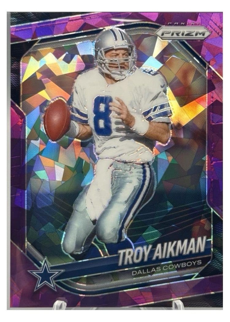 2025 Panini Prizm Base Set Troy Aikman Purple Ice #179 card