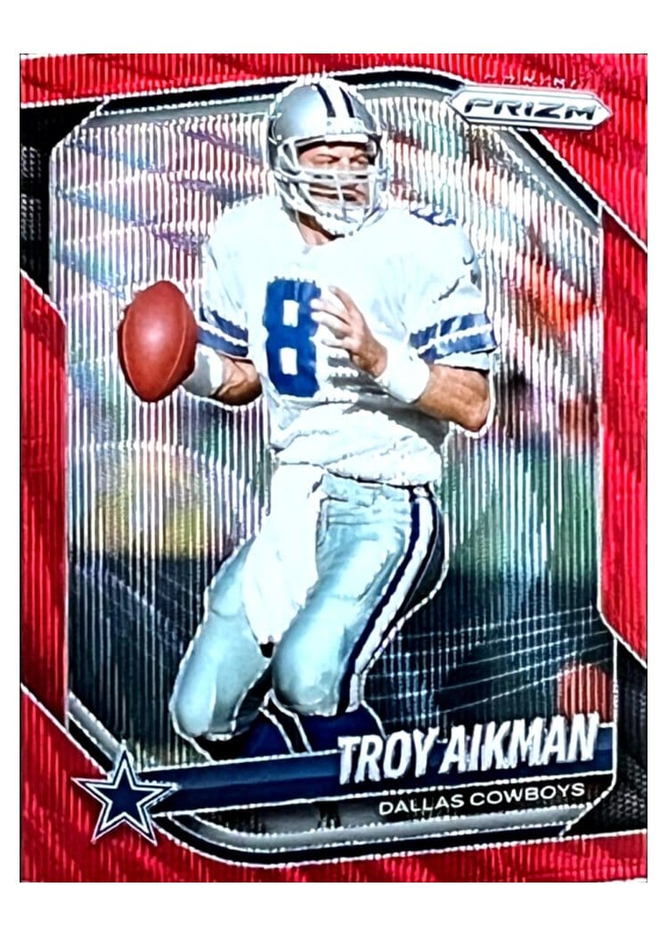 2025 Panini Prizm Base Set Troy Aikman Red Wave #179 card