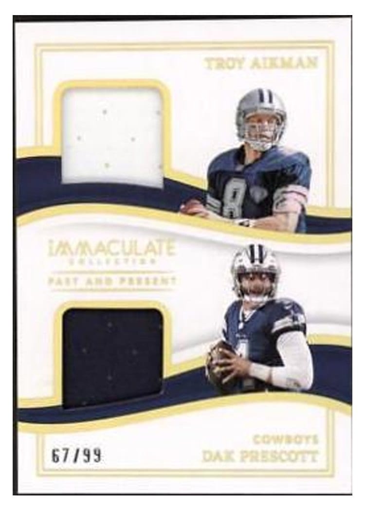 2023 Panini Immaculate Past and Present Materials Troy Aikman / Dak Prescott #18 card