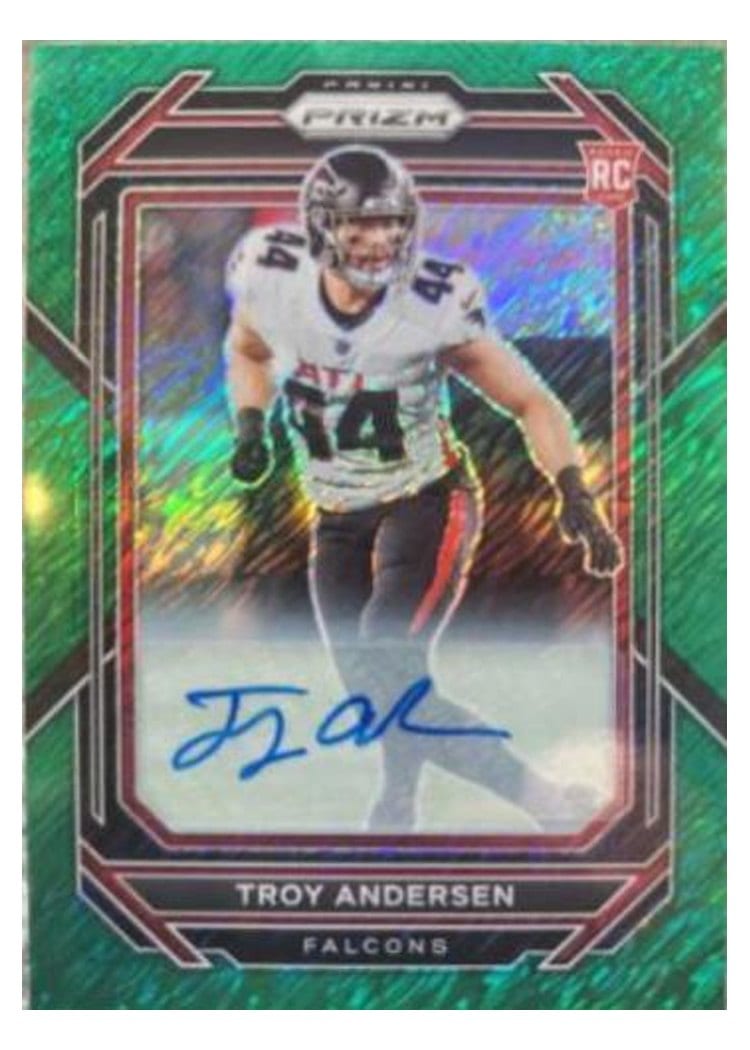 2022 Panini Prizm Base Set Troy Andersen Autograph Green Shimmer #394 card