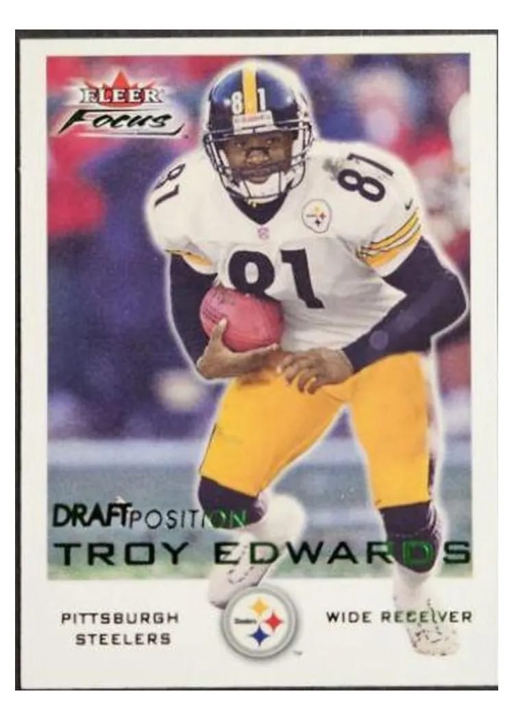 2000 Fleer Focus Troy Edwards Draft Position #25 card