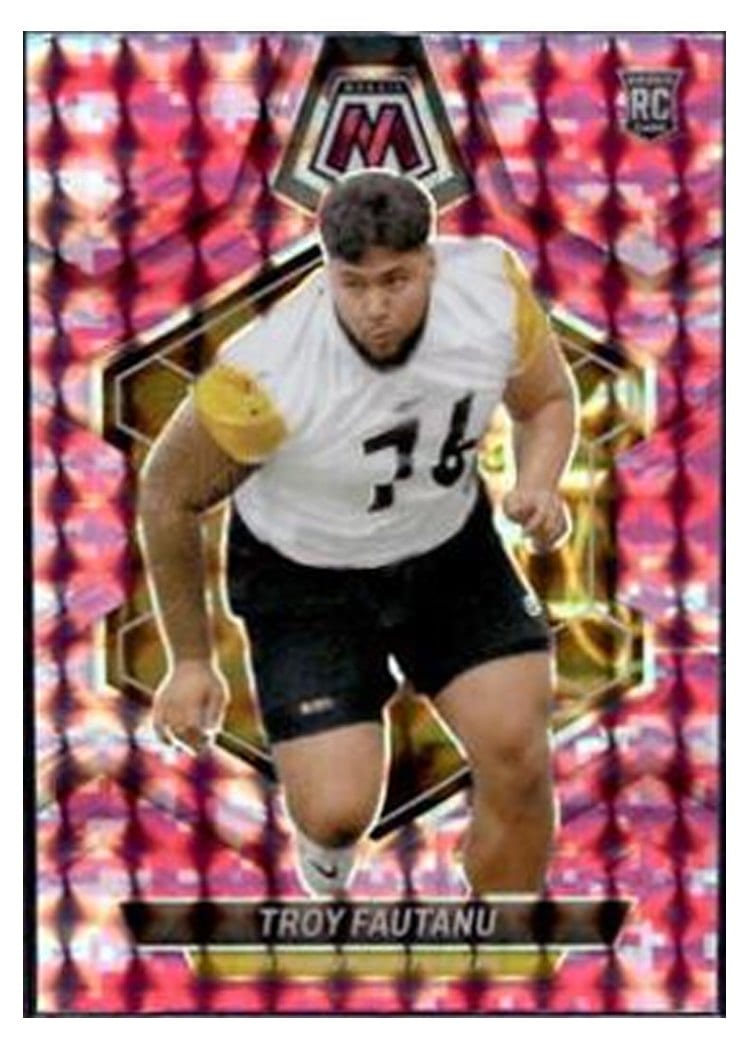 2024 Panini Mosaic Base Set Troy Fautanu Camo Pink #320 card