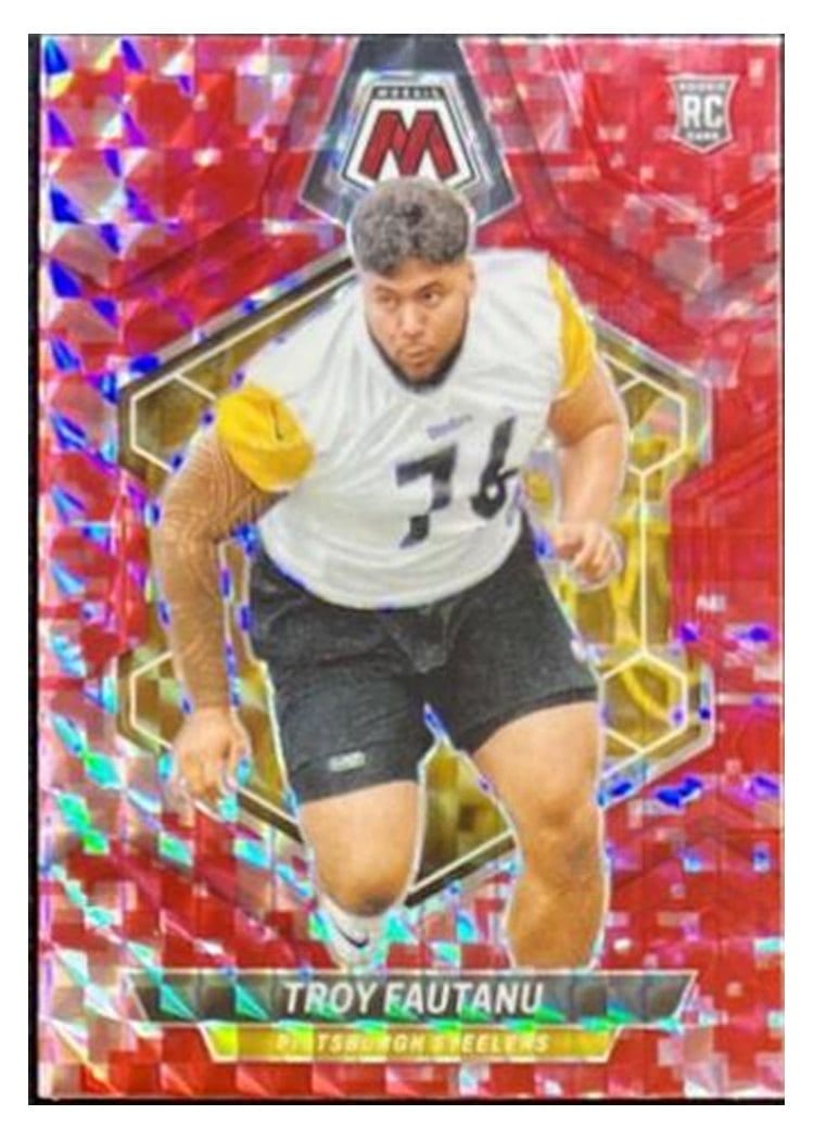 2024 Panini Mosaic Base Set Troy Fautanu Camo Red #320 card