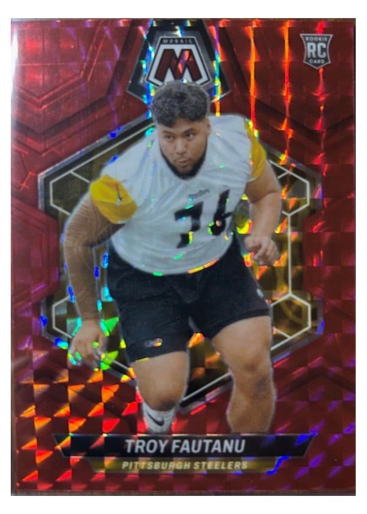 2024 Panini Mosaic Base Set Troy Fautanu Red #320 card