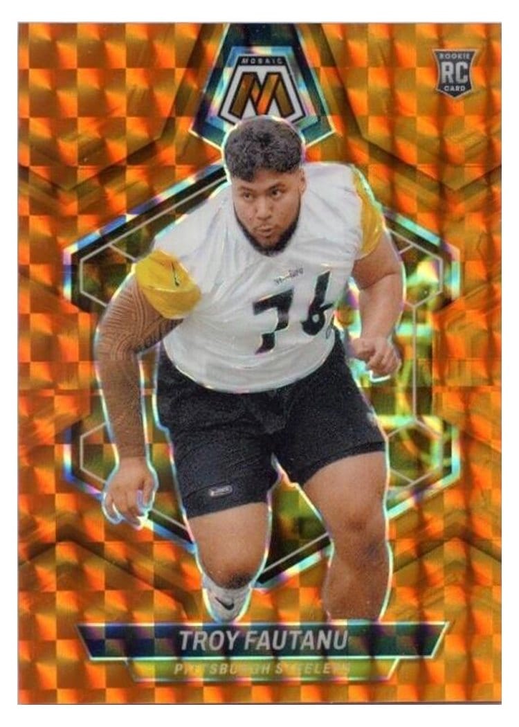 2024 Panini Mosaic Base Set Troy Fautanu Orange #320 card