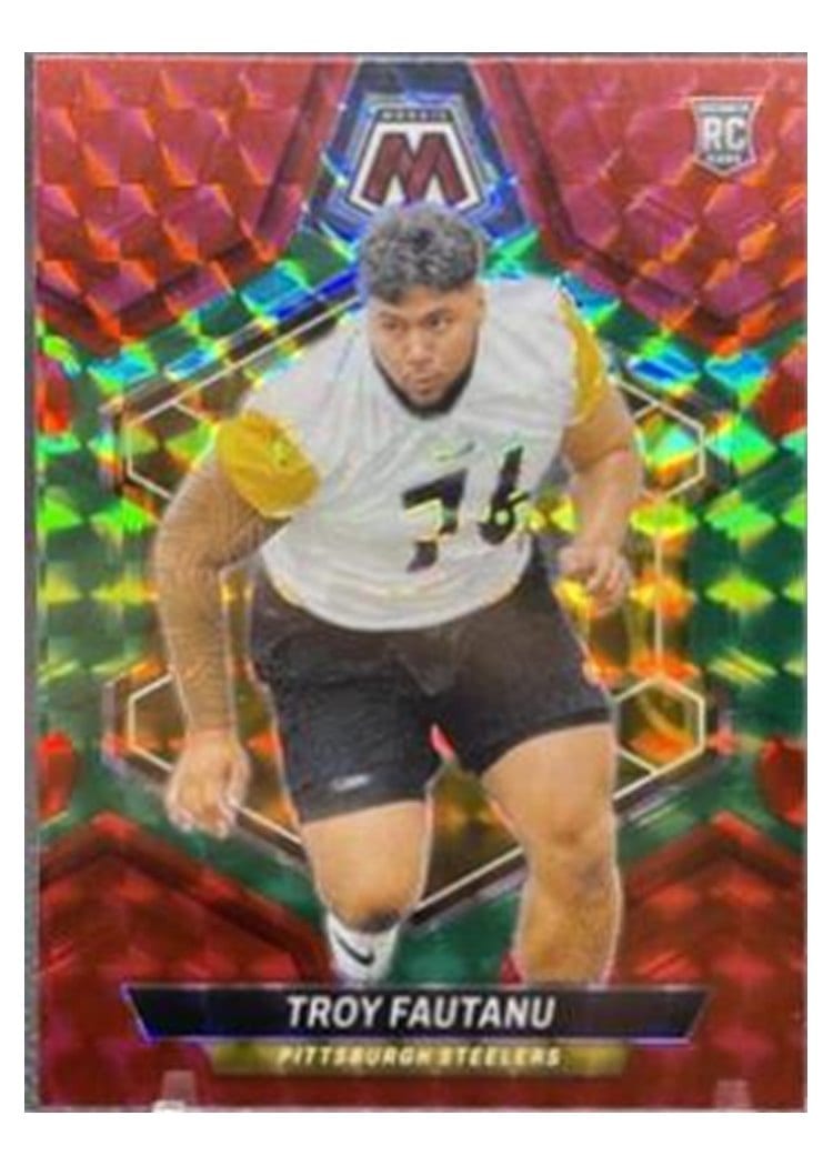 2024 Panini Mosaic Base Set Troy Fautanu Fusion Red Yellow Choice #320 card