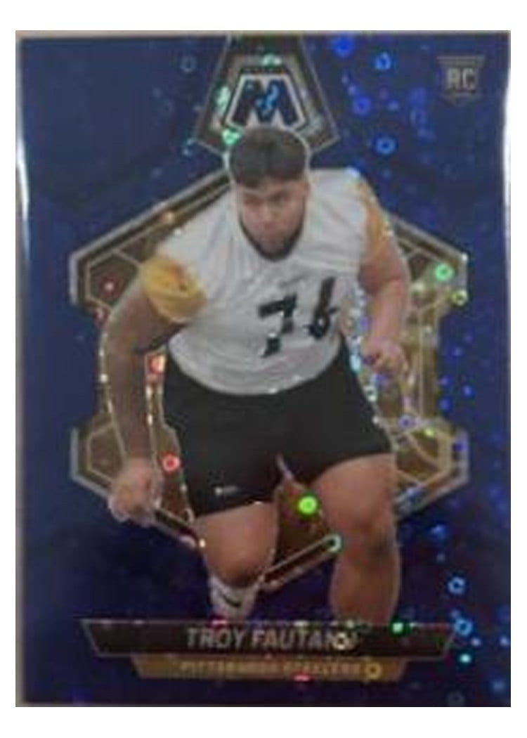 2024 Panini Mosaic Base Set Troy Fautanu No Huddle Blue #320 card
