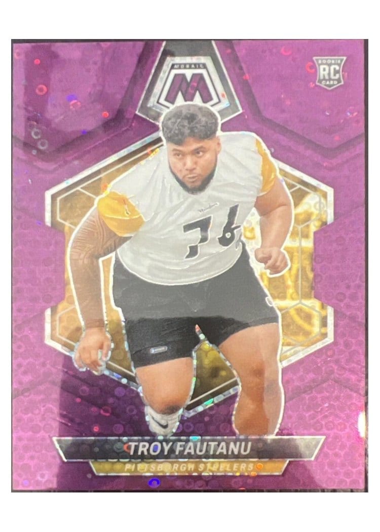 2024 Panini Mosaic Base Set Troy Fautanu No Huddle Purple #320 card