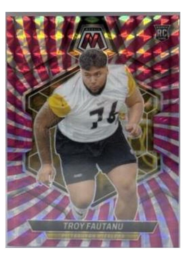 2024 Panini Mosaic Base Set Troy Fautanu Pink Swirl #320 card