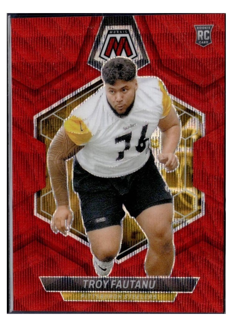 2024 Panini Mosaic Base Set Troy Fautanu Red Wave #320 card