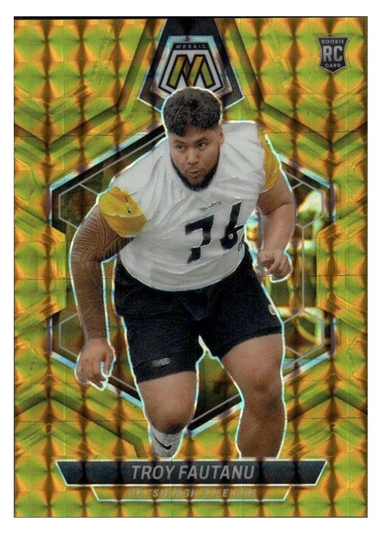 2024 Panini Mosaic Base Set Troy Fautanu Gold #320 card