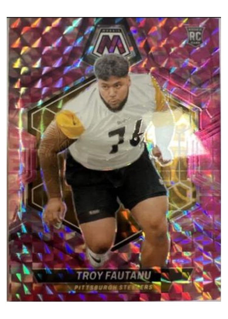 2024 Panini Mosaic Base Set Troy Fautanu Pink Fluorescent #320 card