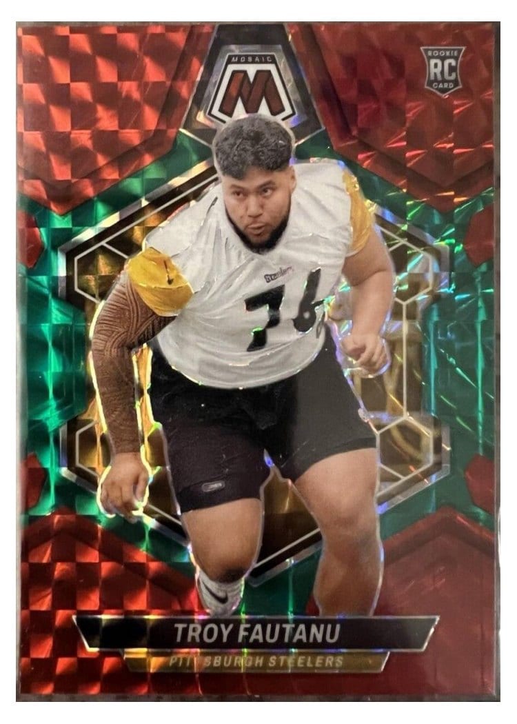 2024 Panini Mosaic Base Set Troy Fautanu Fusion Red Green Choice #320 card