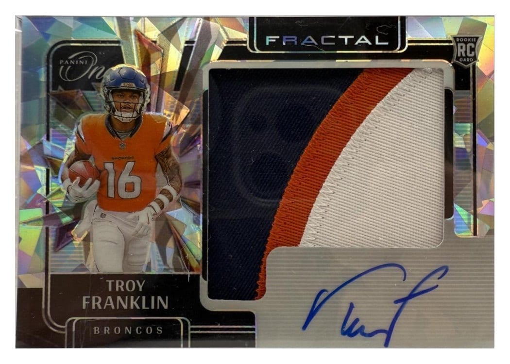 2024 Panini One Rookie Fractal Autographs Troy Franklin #402 card