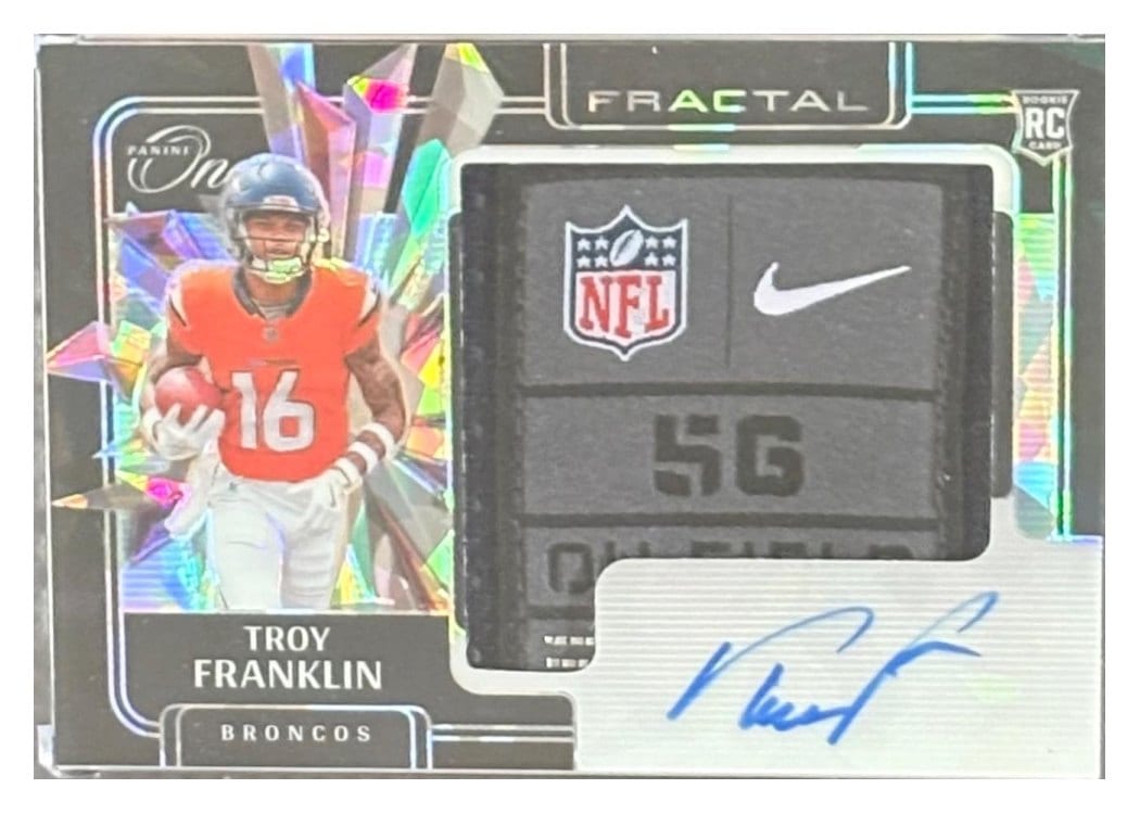 2024 Panini One Rookie Fractal Autographs Troy Franklin #402 card