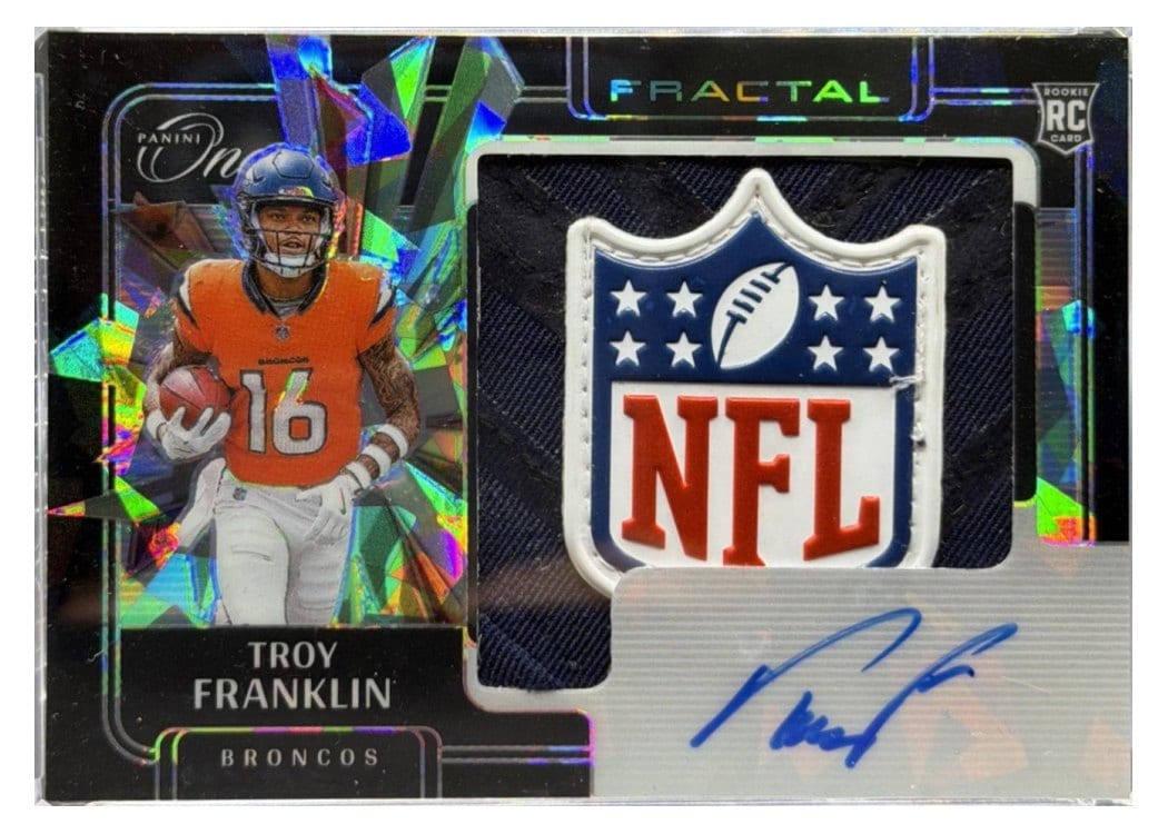 2024 Panini One Rookie Fractal Autographs Troy Franklin #402 card
