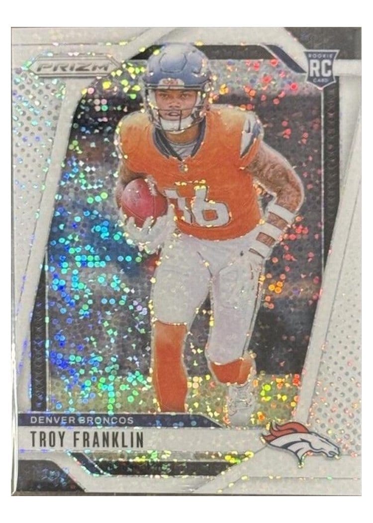 2024 Panini Prizm Base Set Troy Franklin White Sparkle #393 card