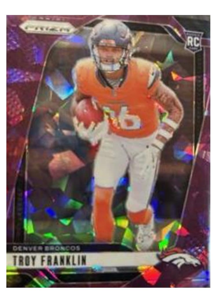 2024 Panini Prizm Base Set Troy Franklin Purple Ice #393 card