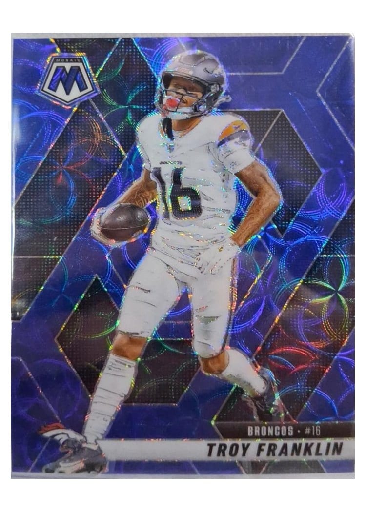 2025 Panini Mosaic Base Set Troy Franklin Blue Scope #16 card