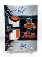 2024 Panini Spectra Dual Patch Autographs (Hyper) Troy Franklin / Audric Estime #DPA-DEN card