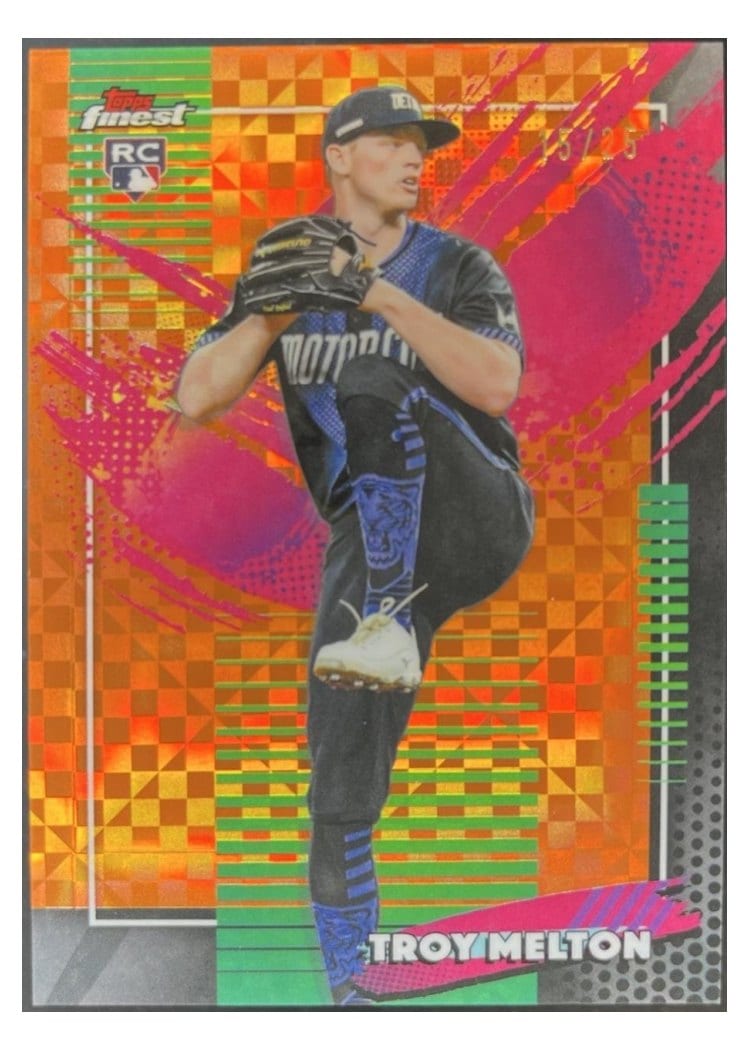 2026 Topps Finest Troy Melton Orange X-Fractor #230 card