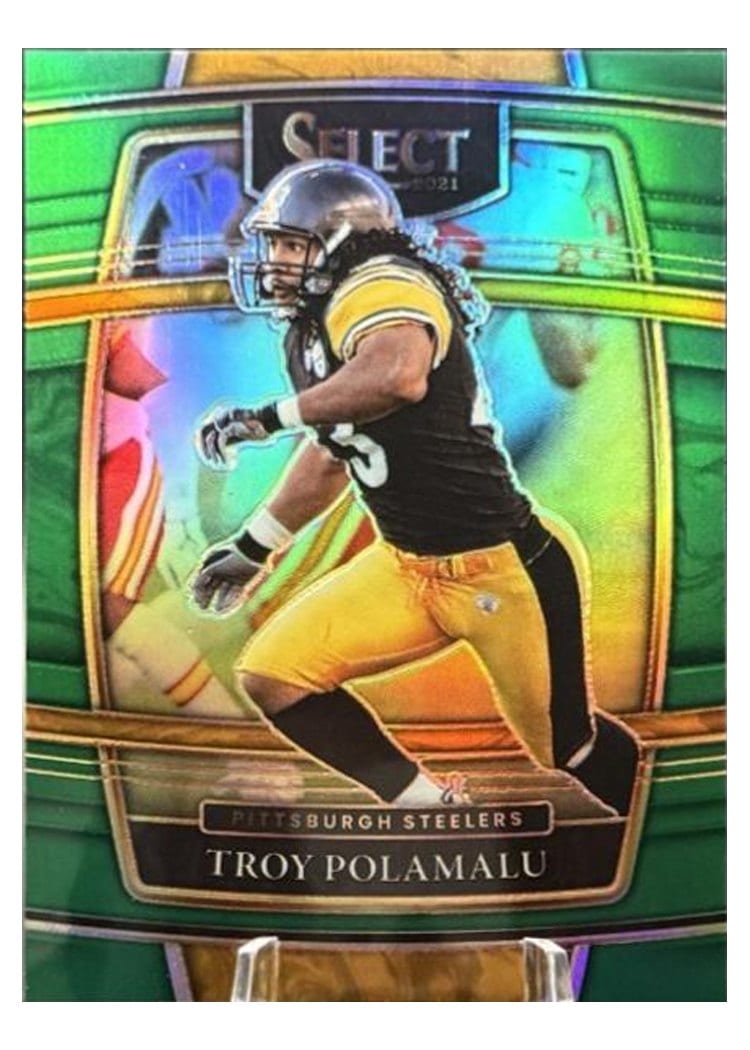 2021 Panini Select Base Set Troy Polamalu Green #41 card