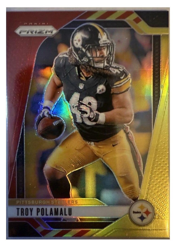 2024 Panini Prizm Base Set Troy Polamalu Red Yellow #248 card
