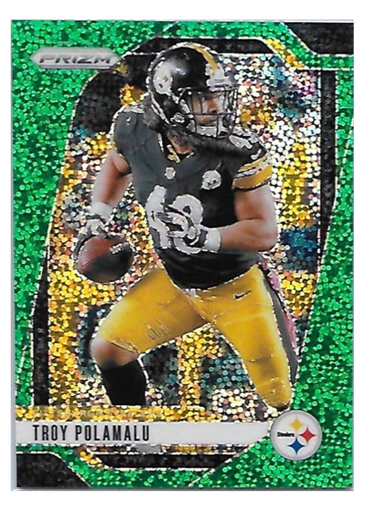 2024 Panini Prizm Base Set Troy Polamalu Green Sparkle #248 card