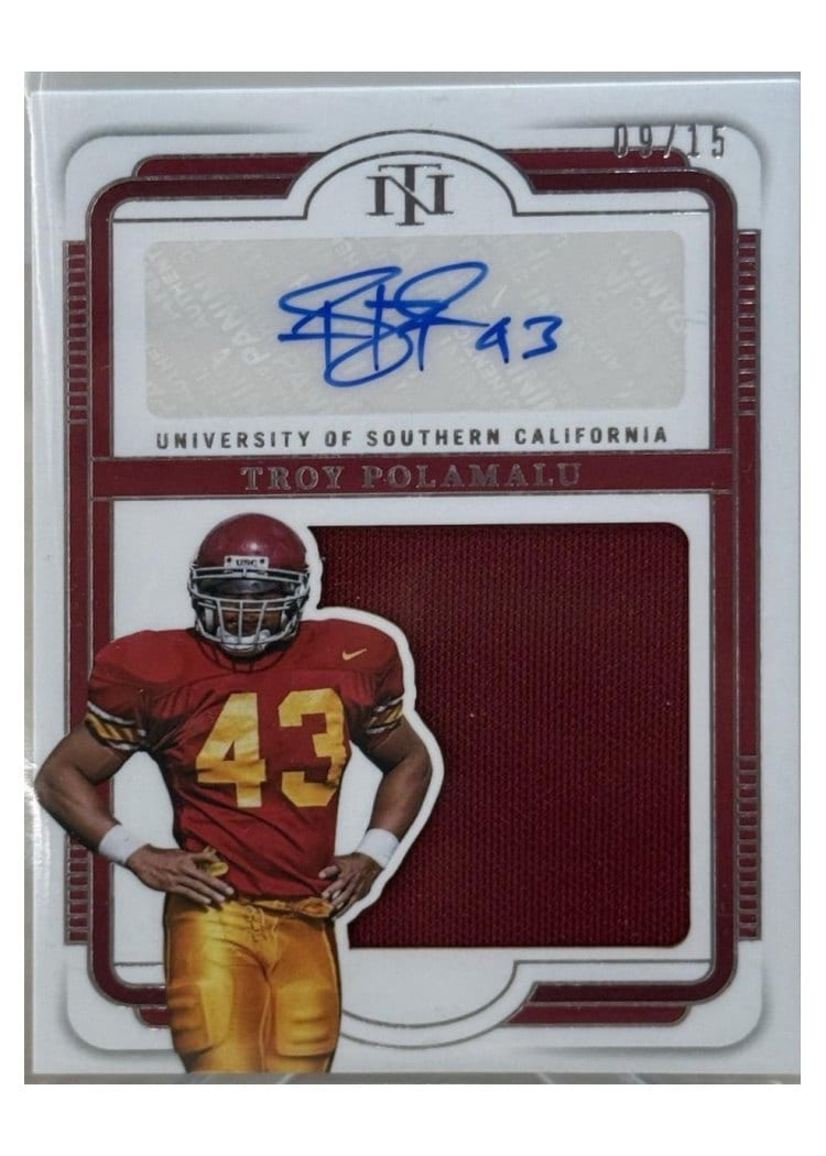 2025 Panini National Treasures Collegiate Silhouettes Signatures Troy Polamalu #2 card