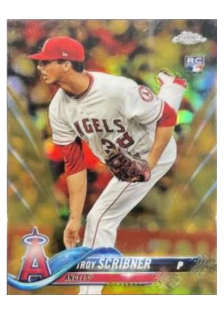 2018 Topps Chrome Base Set Troy Scribner #164 card