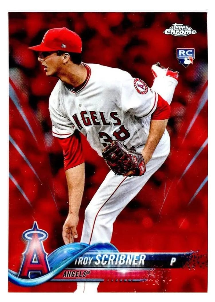 2018 Topps Chrome Base Set Troy Scribner #164 card