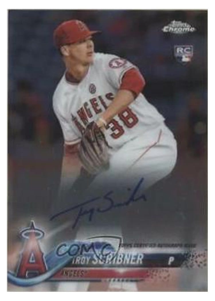 2018 Topps Chrome Rookie Autographs Troy Scribner #RA-TS card