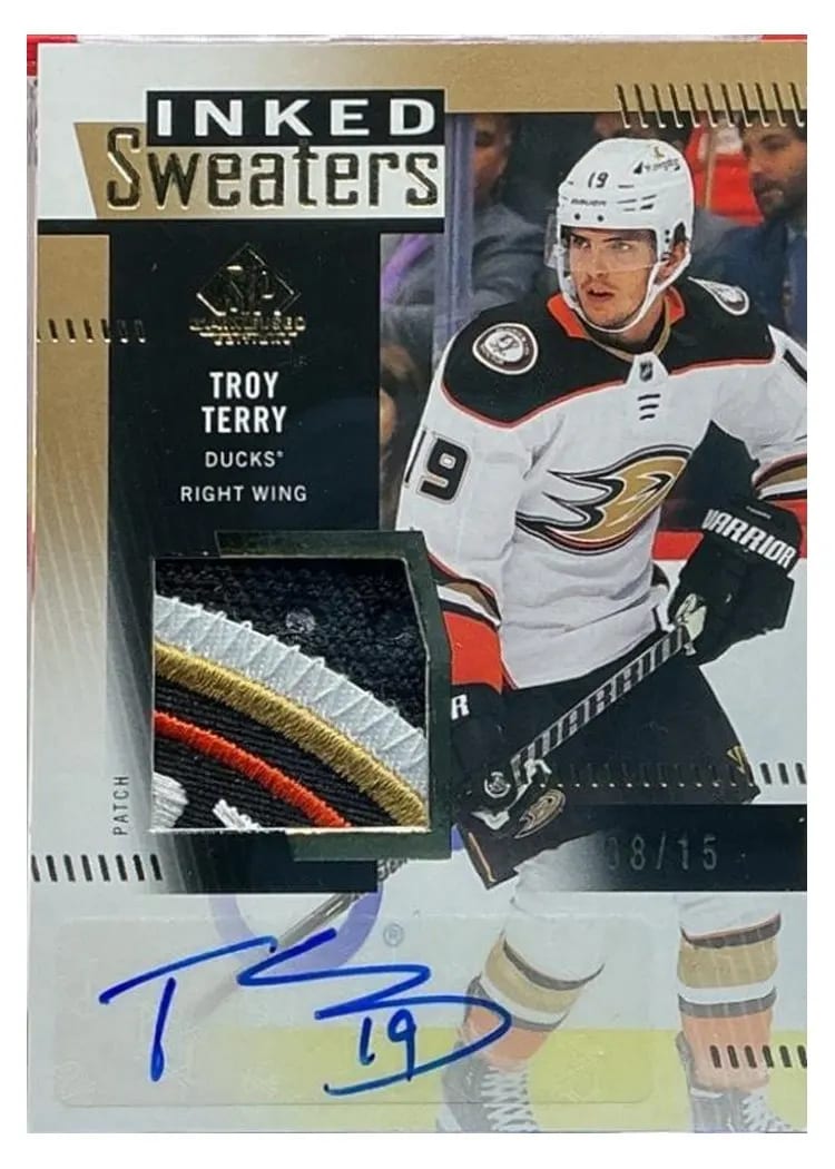 2022-23 SP Game Used Inked Sweaters Troy Terry #IS-TT card