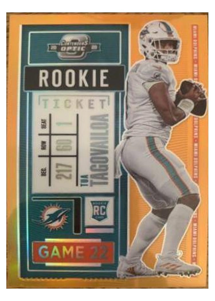 2020 Panini Contenders Optic Base Set Tua Tagovailoa Orange #93 card