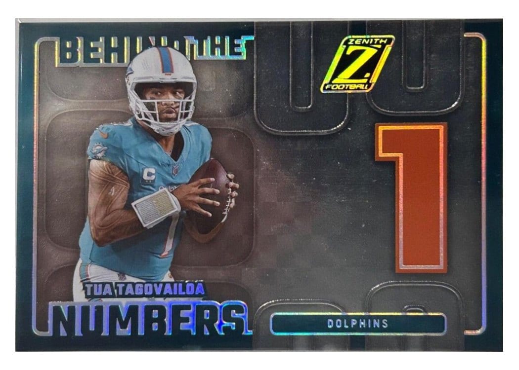 2024 Panini Zenith Behind The Numbers Tua Tagovailoa #15 card