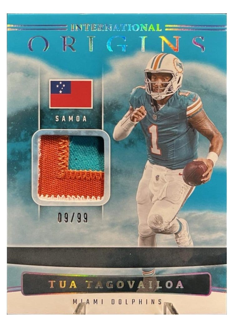 2025 Panini Origins International Origins Relics Tua Tagovailoa #24 card