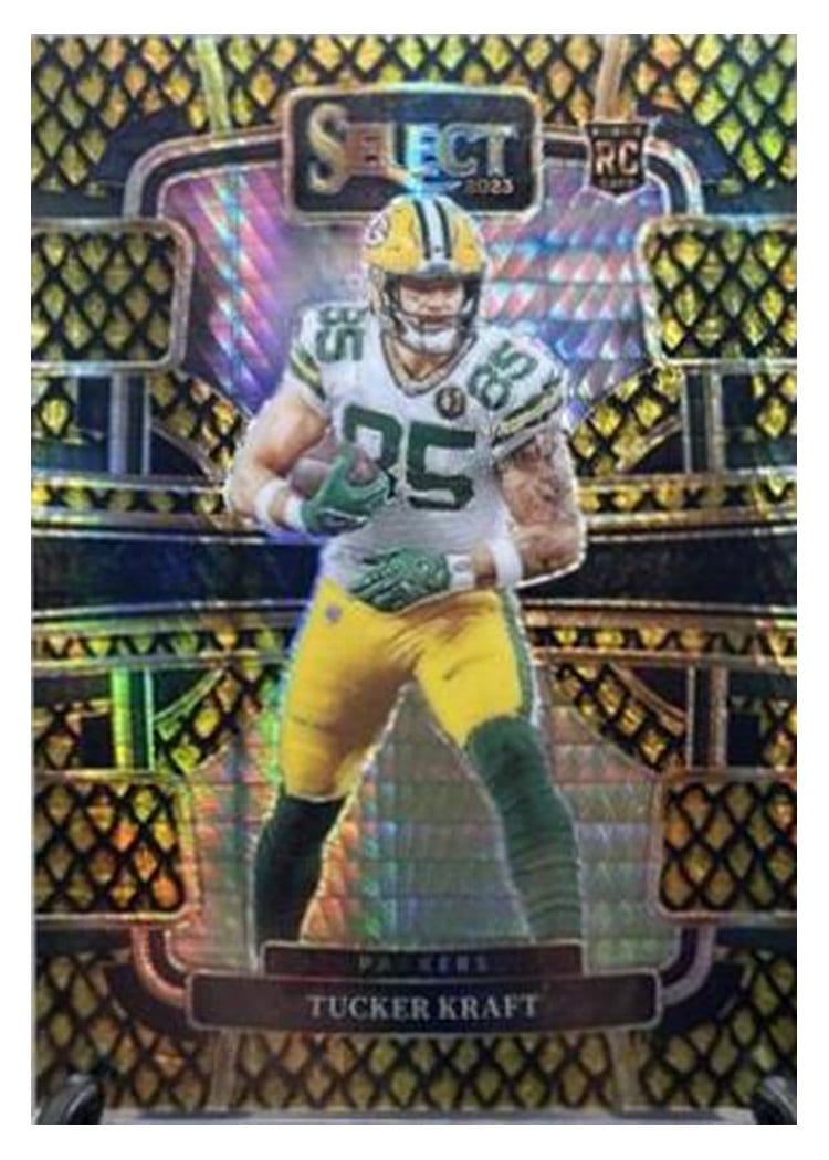 2023 Panini Select Base Set Tucker Kraft Dragon Scale Gold Prizm #37 card