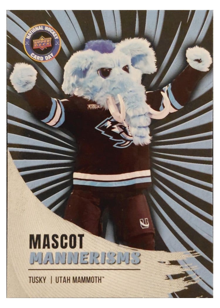 2026 Upper Deck National Hockey Card Day Mascot Mannerisms Tusky #M-1 card