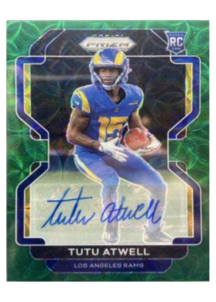 2021 Panini Prizm Base Set Tutu Atwell Autograph Green Scope Prizm #350 card