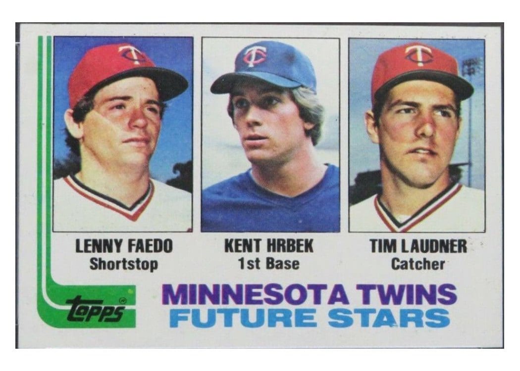 1982 Topps Twins Future Stars: Lenny Faedo / Kent Hrbek / Tim Laudner #766 card