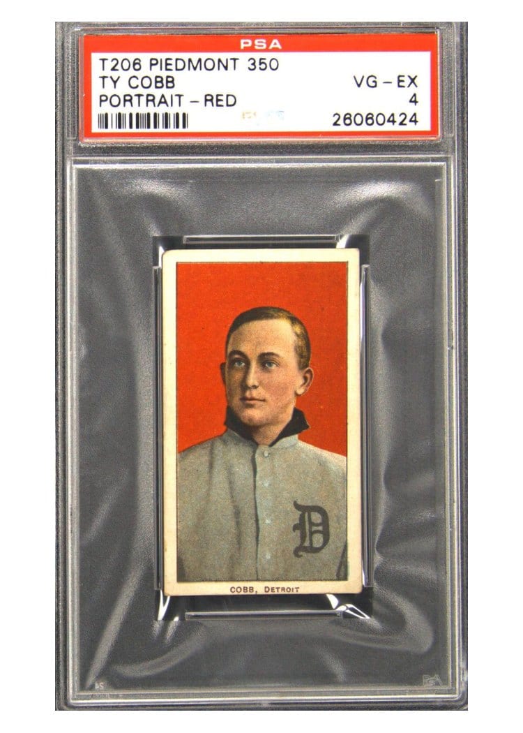 1909 T206 Piedmont 350 Ty Cobb Red Background card